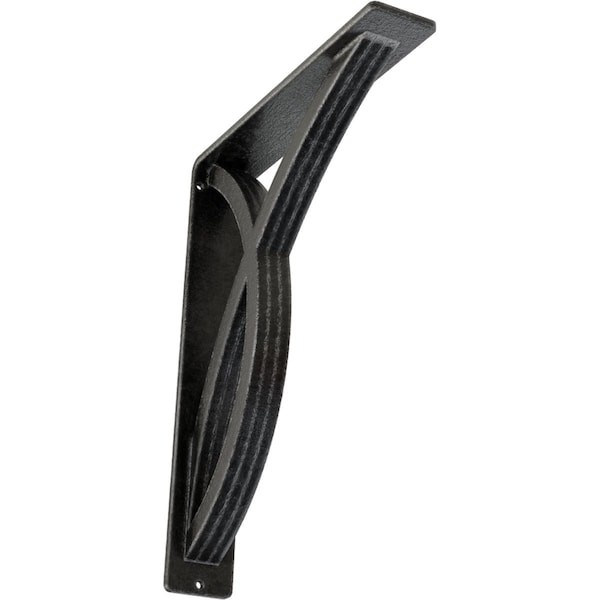 Ekena Millwork Miller Wrought Iron Bracket, (Triple center brace), Antiqued Pewter 2"W x 10"D x 12"H BKTM02X10X12TMIAPW - main